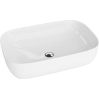 LAVITA Aufsatzwaschtisch Alava Aufsatzwaschbecken Rechteckig Waschbecken Ohne Überlauf und Hahnloch Aus hochwertigem Porzellan Waschtisch von LAVITA