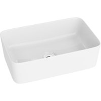 LAVITA Aufsatzwaschtisch Canal Aufsatzwaschbecken Rechteckig Waschbecken ohne Überlauf und Hahnloch Aus hochwertigem Porzellan Waschtisch 40x30x20 cm von LAVITA