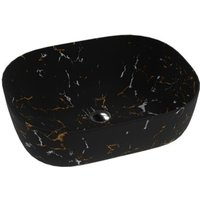 LAVITA Aufsatzwaschtisch Fuego Aufsatzwaschbecken Rechteckig Waschbecken ohne Überlauf und Hahnloch Aus hochwertigem Porzellan Waschtisch von LAVITA