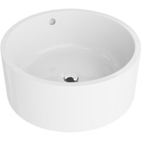 LAVITA Aufsatzwaschtisch La Palma Aufsatzwaschbecken Rund Waschbecken mit Überlauf und ohne Hahnloch Aus hochwertigem Porzellan Waschtisch von LAVITA