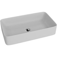 LAVITA Aufsatzwaschtisch Pasana Grey Aufsatzwaschbecken Rechteckig Waschbecken ohne Überlauf und Hahnloch Aus hochwertigem Porzellan Waschtisch von LAVITA