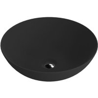 LAVITA Aufsatzwaschtisch Rosa Black Aufsatzwaschbecken Rund Waschbecken Ohne Überlauf und Hahnloch Aus hochwertigem Porzellan Waschtisch 40x40x13,5 von LAVITA
