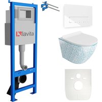 LAVITA WC Set mit Vorwandelement, Wand-WC und Spülknopf von LAVITA
