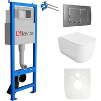 LAVITA WC Set mit Vorwandelement, Wand-WC und Spülknopf von LAVITA