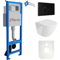 Wc Set mit Vorwandelement, Wand-WC und Spülknopf - Lavita von LAVITA
