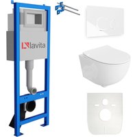 Lavita - wc Set mit Vorwandelement, Wand-WC und Spülknopf von LAVITA
