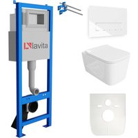 Wc Set mit Vorwandelement, Wand-WC und Spülknopf - Lavita von LAVITA