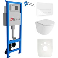 Wc Set mit Vorwandelement, Wand-WC und Spülknopf - Lavita von LAVITA