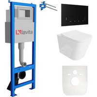 Wc Set mit Vorwandelement, Wand-WC und Spülknopf - Lavita von LAVITA