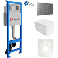 Wc Set mit Vorwandelement, Wand-WC und Spülknopf - Lavita von LAVITA