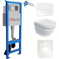Wc Set mit Vorwandelement, Wand-WC und Spülknopf - Lavita von LAVITA
