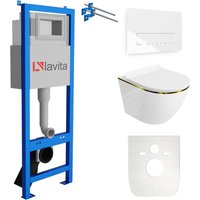 Wc Set mit Vorwandelement, Wand-WC und Spülknopf - Lavita von LAVITA