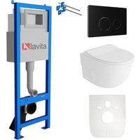 Lavita - wc Set mit Vorwandelement, Wand-WC und Spülknopf von LAVITA