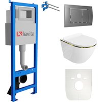 Lavita - wc Set mit Vorwandelement, Wand-WC und Spülknopf von LAVITA