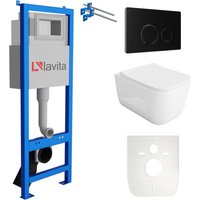 Lavita - wc Set mit Vorwandelement, Wand-WC und Spülknopf von LAVITA