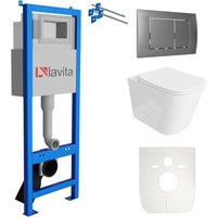 Lavita - wc Set mit Vorwandelement, Wand-WC und Spülknopf von LAVITA