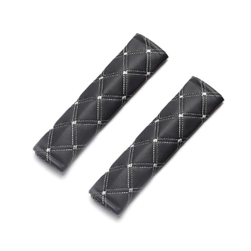LAVIYE 2 Stück Für Audi A4 Avant 2017-2022 pu Leather Gurtschutz Polsterung für Sitzgurt Schulterpolster Gurtschoner Gurtkissen Multifunktional,A Black and White von LAVIYE