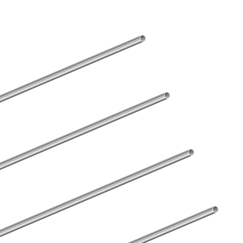LAVMHAB 300mm Länge 304 Edelstahlrohr, 3mm OD x 0.2mm Wandstärke, nahtlose Edelstahlrohre für DIY Basteln, runde gerade Stahlrohre (4 Stück) von LAVMHAB