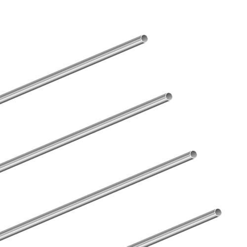 LAVMHAB 300mm Länge 304 Edelstahlrohr, 4mm OD x 0.2mm Wandstärke, nahtlose Edelstahlrohre für DIY Basteln, runde gerade Stahlrohre (4 Stück) von LAVMHAB