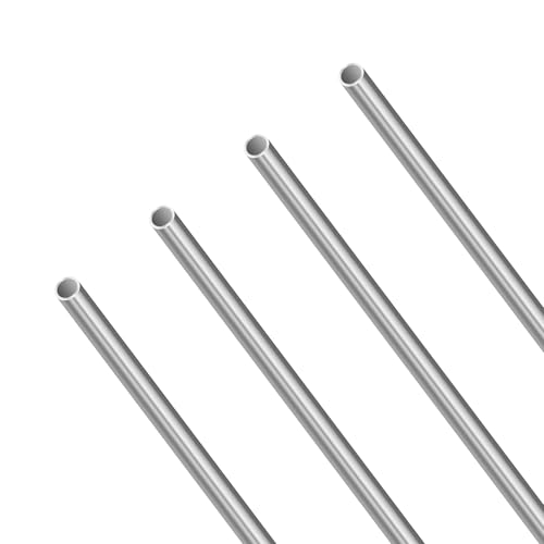 LAVMHAB 300mm Länge 304 Edelstahlrohr, 7mm OD x 0.4mm Wandstärke, nahtlose Edelstahlrohre für DIY Basteln, runde gerade Stahlrohre (4 Stück) von LAVMHAB