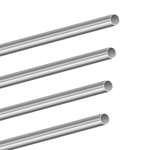 LAVMHAB 304 Edelstahlrohr, 12 mm Außendurchmesser x 0,5 mm Wandstärke, 300 mm Länge, nahtlose runde Edelstahlrohre (4 Stück) von LAVMHAB