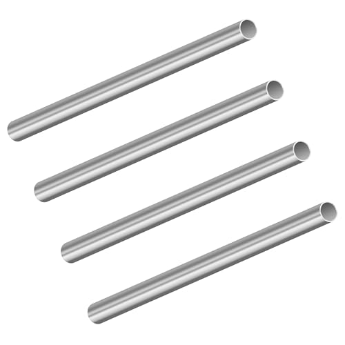 LAVMHAB 304 Edelstahlrohr 12mm Außendurchmesser x 0,5mm Wandstärke, 200 mm Länge, nahtlose runde Edelstahl Rohr (4 Stück) von LAVMHAB