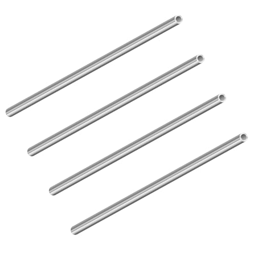 LAVMHAB 304 Edelstahlrohr 6mm Außendurchmesser x 1mm Wandstärke, 200 mm Länge, nahtlose runde Edelstahl Rohr (4 Stück) von LAVMHAB