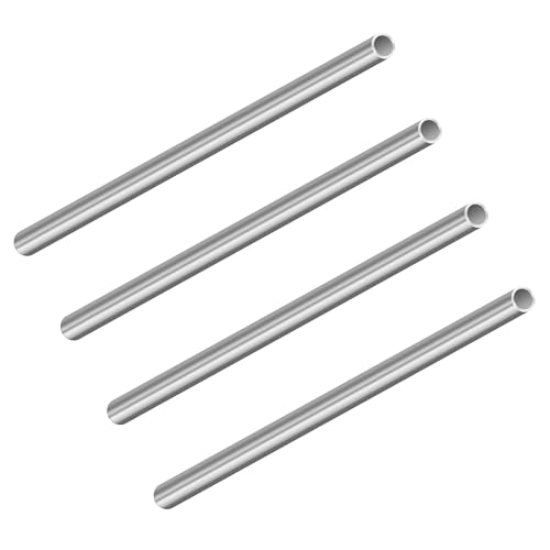 LAVMHAB 304 Edelstahlrohr 9mm Außendurchmesser x 1mm Wandstärke, 200 mm Länge, nahtlose runde Edelstahl Rohr (4 Stück) von LAVMHAB
