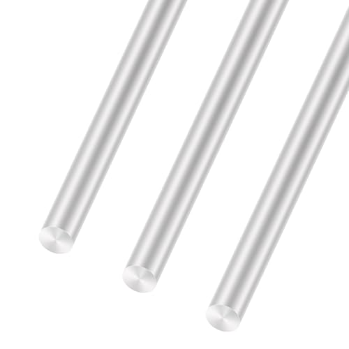 LAVMHAB 6063 Aluminium Rundstab 10mm x 200mm, solide runde Schäfte Aluminium Stäbe Rundstab für DIY Bastelmodelle (3 Stück) von LAVMHAB