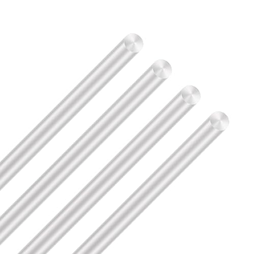 LAVMHAB 6063 Aluminium Rundstab 8mm x 300mm, solide runde Schäfte Aluminium Stäbe Rundstab für DIY Bastelmodelle (4 Stück) von LAVMHAB