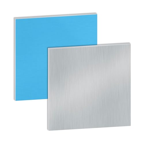 LAVMHAB Aluminium Platte 200mm X 200mm, 1mm Dick Aluplatten Aluminiumblech mit Schutzfolie Alublech Silber Aluminiumplatte für DIY Handwerk (2 Stück) von LAVMHAB