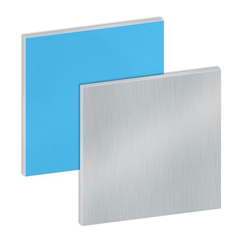 LAVMHAB Aluminium Platte 200mm X 200mm, 2mm Dick Aluplatten Aluminiumblech mit Schutzfolie Alublech Silber Aluminiumplatte für DIY Handwerk (2 Stück) von LAVMHAB