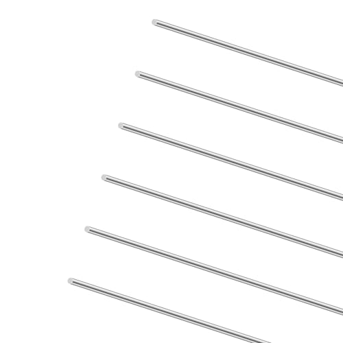 LAVMHAB Edelstahlstäbe, Edelstahl Rundstäbe 2mm x 305mm Rundstab 304 Edelstahl Rundstangen Metallstange Stabstahl Solide Rundstahl für DIY Handwerk (6 Stück) von LAVMHAB
