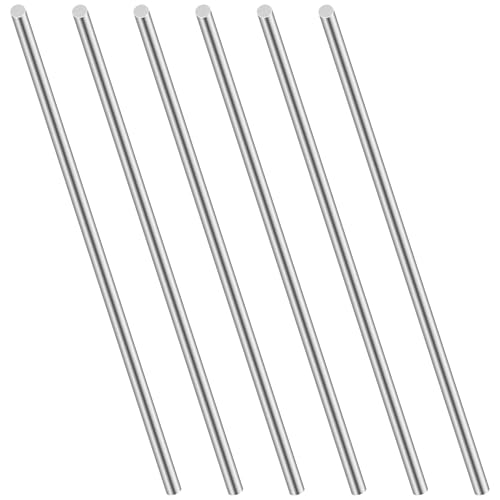 LAVMHAB Edelstahlstäbe, Edelstahl Rundstäbe 4mm x 153mm Rundstab 304 Edelstahl Rundstangen Metallstange Stabstahl Solide Rundstahl für DIY Handwerk (6 Stück) von LAVMHAB