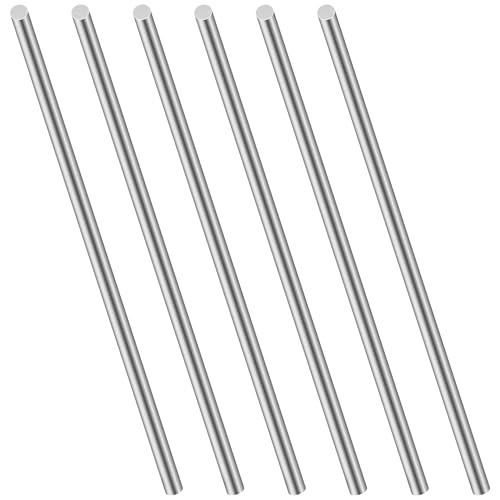 LAVMHAB Edelstahlstäbe, Edelstahl Rundstäbe 5mm x 153mm Rundstab 304 Edelstahl Rundstangen Metallstange Stabstahl Solide Rundstahl für DIY Handwerk (6 Stück) von LAVMHAB