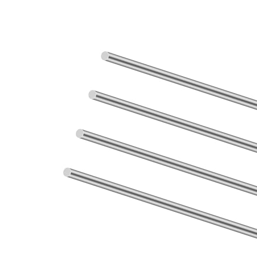 LAVMHAB Edelstahlstäbe, Edelstahl Rundstäbe 6mm x 305mm Rundstab 304 Edelstahl Rundstangen Metallstange Stabstahl Solide Rundstahl für DIY Handwerk (4 Stück) von LAVMHAB