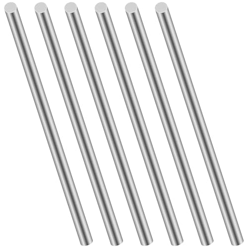 LAVMHAB Edelstahlstäbe, Edelstahl Rundstäbe 8mm x 153mm Rundstab 304 Edelstahl Rundstangen Metallstange Stabstahl Solide Rundstahl für DIY Handwerk (6 Stück) von LAVMHAB
