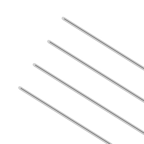 LAVMHAB Edelstahlstäbe, Solide Edelstahl Rundstäbe 2.5mm x 350mm, Rundstab 304 Edelstahl Rundstangen für DIY Handwerk Modellauto Flugzeug (4 Stück) von LAVMHAB