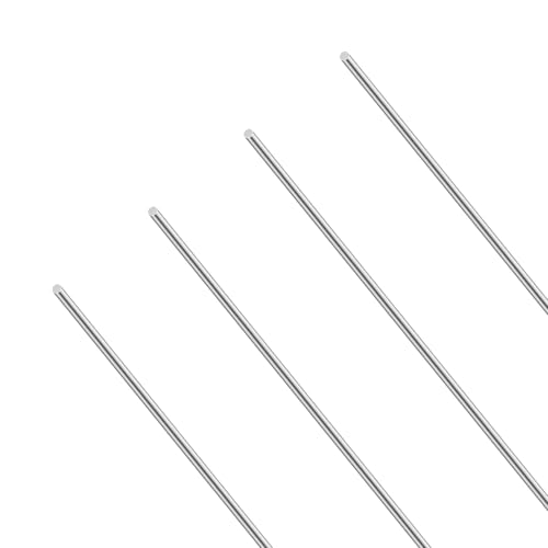 LAVMHAB Edelstahlstäbe, Solide Edelstahl Rundstäbe 2mm x 400mm, Rundstab 304 Edelstahl Rundstangen für DIY Handwerk Modellauto Flugzeug (4 Stück) von LAVMHAB