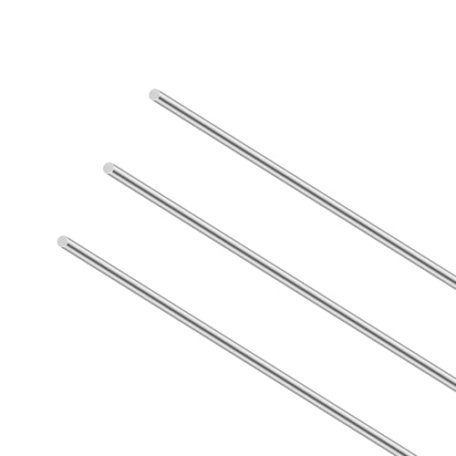 LAVMHAB Edelstahlstäbe, Solide Edelstahl Rundstäbe 4mm x 350mm, Rundstab 304 Edelstahl Rundstangen für DIY Handwerk Modellauto Flugzeug (3 Stück) von LAVMHAB