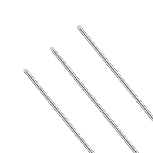 LAVMHAB Edelstahlstäbe, Solide Edelstahl Rundstäbe 4mm x 400mm, Rundstab 304 Edelstahl Rundstangen für DIY Handwerk Modellauto Flugzeug (3 Stück) von LAVMHAB
