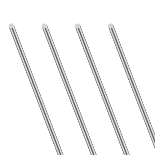 LAVMHAB Edelstahlstäbe, Solide Edelstahl Rundstäbe 6mm x 200mm, Rundstab 304 Edelstahl Rundstangen für DIY Handwerk (4 Stück) von LAVMHAB