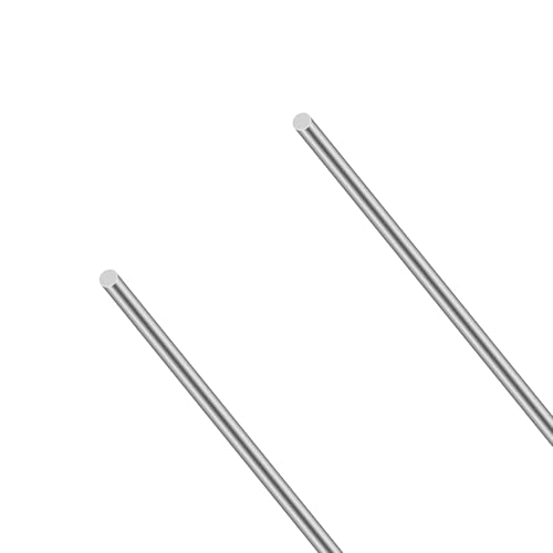 LAVMHAB Edelstahlstäbe, Solide Edelstahl Rundstäbe 6mm x 400mm, Rundstab 304 Edelstahl Rundstangen für DIY Handwerk Modellauto Flugzeug (2 Stück) von LAVMHAB