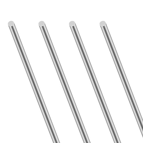 LAVMHAB Edelstahlstäbe, Solide Edelstahl Rundstäbe 8mm x 200mm, Rundstab 304 Edelstahl Rundstangen für DIY Handwerk (4 Stück) von LAVMHAB