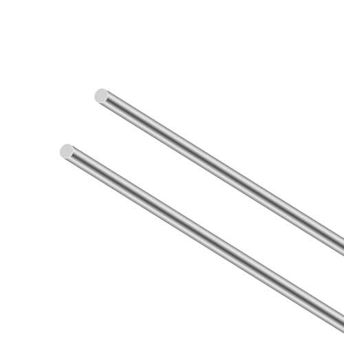 LAVMHAB Edelstahlstäbe, Solide Edelstahl Rundstäbe 8mm x 350mm, Rundstab 304 Edelstahl Rundstangen für DIY Handwerk Modellauto Flugzeug (2 Stück) von LAVMHAB
