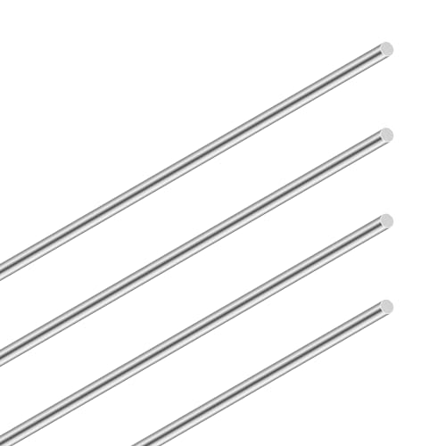 LAVMHAB Edelstahlstäbe 4mm x 300mm, Solide Edelstahl Rundstangen 304 Rundstahl Edelstahlstangen für DIY Handwerk (4 Stück) von LAVMHAB