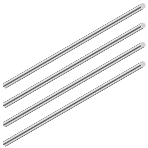 LAVMHAB Edelstahlstäbe 5mm x 100mm, Solide Edelstahl Rundstangen 304 Rundstahl Edelstahlstangen für DIY Handwerk (4 Stück) von LAVMHAB