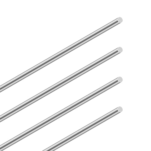 LAVMHAB Edelstahlstäbe 5mm x 300mm, Solide Edelstahl Rundstangen 304 Rundstahl Edelstahlstangen für DIY Handwerk (4 Stück) von LAVMHAB