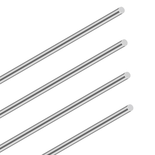 LAVMHAB Edelstahlstäbe 6mm x 300mm, Solide Edelstahl Rundstangen 304 Rundstahl Edelstahlstangen für DIY Handwerk (4 Stück) von LAVMHAB