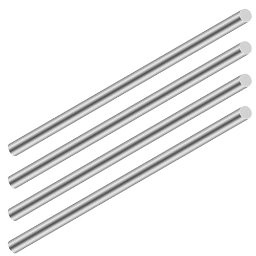 LAVMHAB Edelstahlstäbe 8mm x 100mm, Solide Edelstahl Rundstangen 304 Rundstahl Edelstahlstangen für DIY Handwerk (4 Stück) von LAVMHAB
